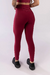 CALÇA LEGGING COM DETALHE DE TRANÇADO NO CÓS ROXO (VINHO) - JS MODA FITNESS