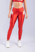 CALÇA LEGGING COM RECORTE DIAGONAL (VERMELHO COM DETALHES NUDE)