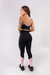 CALÇA LEGGING COM RECORTE E CÓS TRANSPASSADO (PRETO COM DETALHES ROSA CLARO E OFF-WHITE) - loja online