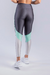 CALÇA LEGGING COM RECORTE NA PANTURRILHA (CHUMBO COM DETALHES VERDE CLARO E PRATA) na internet