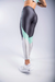 Imagem do CALÇA LEGGING COM RECORTE NA PANTURRILHA (CHUMBO COM DETALHES VERDE CLARO E PRATA)