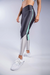 CALÇA LEGGING COM RECORTE NA PANTURRILHA (CHUMBO COM DETALHES VERDE CLARO E PRATA)