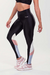 CALÇA LEGGING QUATRO CORES ASSIMÉTRICA (PRETO COM DETALHES AZUL CLARO E ROSÊ OFF-WHITE)