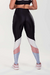 Imagem do CALÇA LEGGING QUATRO CORES ASSIMÉTRICA (PRETO COM DETALHES AZUL CLARO E ROSÊ OFF-WHITE)