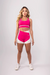 SHORT COM CÓS TRANSPASSADO (ROSA COM DETALHES OFF-WHITE) - JS MODA FITNESS