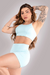 TOP COM DECOTE ALTO E VIVO (AZUL BEBÊ - OFF-WHITE) - comprar online