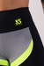 SHORT COM RECORTES CONTRASTANTES (PRETO COM DETALHES CINZA E AMARELO) - loja online