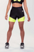 SHORT COM TELA (PRETO COM DETALHES AMARELO NEON)