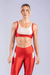 TOP COM RECORTE CIRCULAR FRONTAL (VERMELHO COM DETALHES NUDE) - comprar online