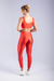 TOP COM RECORTE CIRCULAR FRONTAL (VERMELHO COM DETALHES NUDE) - JS MODA FITNESS