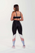 TOP COM RECORTE PRINCESA (PRETO COM DETALHES OFF-WHITE) - JS MODA FITNESS