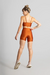 TOP DE ALCINHA TECIDO PLATINADO COM DECOTE ARREDONDADO (BRONZE) - JS MODA FITNESS
