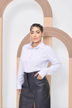 SAIA MIDI FENDA LATERAL ECO COURO PRETO - comprar online
