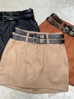 SHORT SAIA ECO COURO CINTO DUPLO - loja online