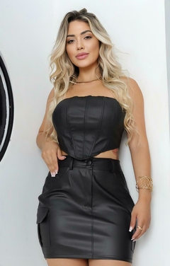 SAIA BOLSO CARGO ECO COURO PRETA
