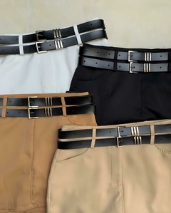 SHORT SAIA CINTO DUPLO ALFAIATARIA