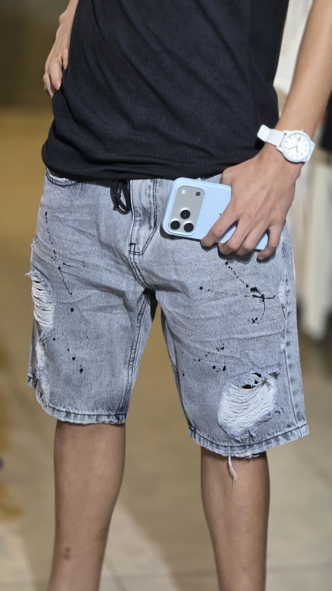 Bermuda Jeans City Denim cinza/ 27911