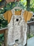 Conjunto Body Manga Curta e Jardineira Amarração Suedine Masculino - Mini&Co