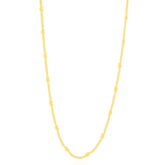 Colar Corrente com pequenas chapas de corações Semijoia Banhado Ouro 18K