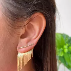 Brinco médio de Franja Semijoia Banhado Ouro 18K na internet