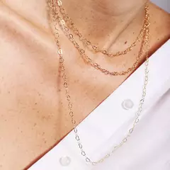 Colar Choker com Corações Entrelaçados Semijoia Banhado Ouro 18K - comprar online