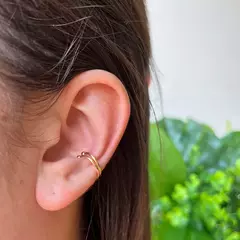 Piercing Fake Liso com ABS na Ponta Semijoia Banhado Ouro 18K - comprar online