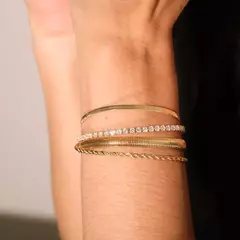 Pulseira Malha Lisa 2MM Semijoia Banhado Ouro 18K - comprar online