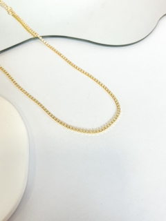 Colar Choker Riviera 1,5MM Semijoia Banhado Ouro 18K - comprar online