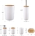Set 6 Piezas Baño Jabonera Porta Cepillo Escobilla Y Cesto Bambú - Chinito Store
