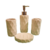 Set 4 Piezas Baño Ceramica Rombo BLANCO