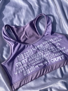 Top lila white letters