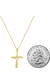 Small 10 Karat Yellow Gold Natural Round-Cut Diamond Accent 3 Stone Cross Pendant with an 18 Inch Chain on internet