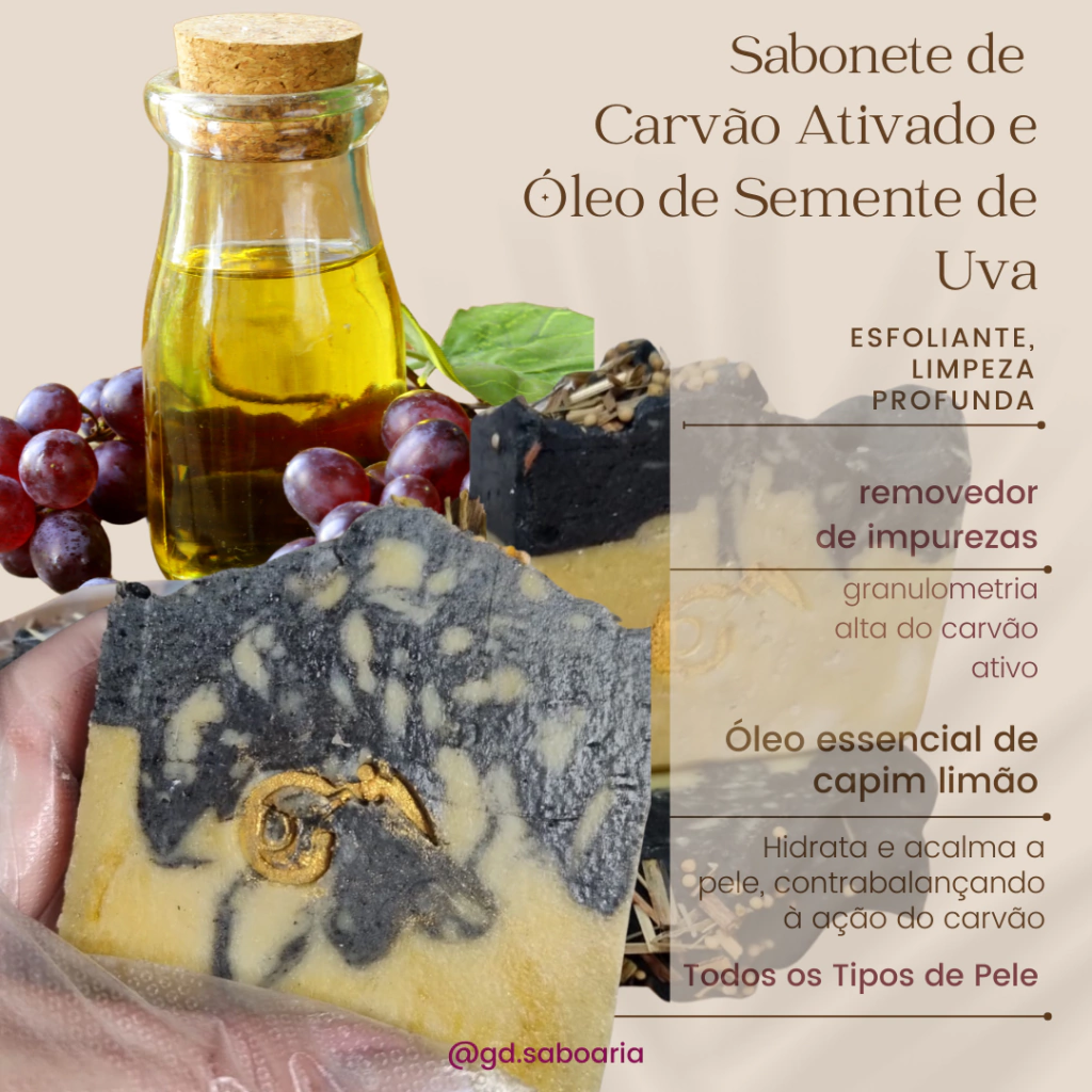 Carvão ativo Herbal com Semente de uva