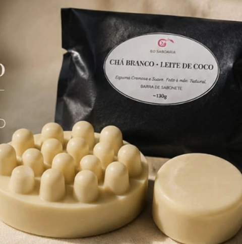 Sabonete em barra de Chá Branco & Leite de Coco para limpeza suave