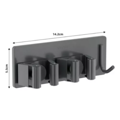 Soporte Doble Escoba con Gancho Acero Inoxidable - comprar online