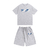Conjunto Trapstar Chenille Decoded Short Set "grey / Blue"