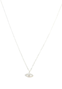 Collar ojito con dije ojito con cubic plata 925
