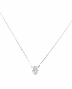 Collar con dije manito de fatima plata 925