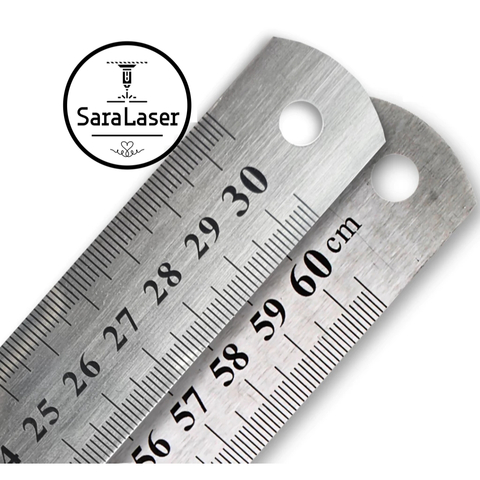 Régua de Aço Inox 30cm ou 60cm - Medição Precisa p/ Artesanato, Scrapbook e Oficina
