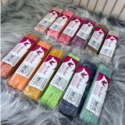 Elástico Crochet Metalizado São José 7mm São José – 10 Metros | Várias Cores | BRILHANTE