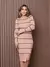 Vestido Midi Manga Longa Listrado De Tricot Modal - comprar online