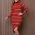 Imagem do Vestido Midi Manga Longa Listrado De Tricot Modal