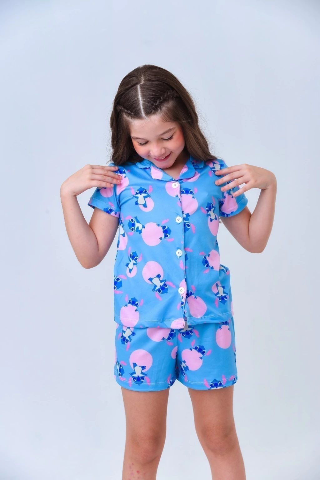 Pijama Stich Azul Poá