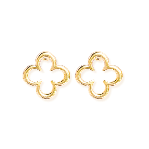 Brinco trevo pequeno vazado