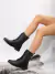 Bota de couro cano curto preta feminina - loja online
