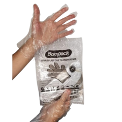 LUVA PLASTICA BOMPACK C/100UN
