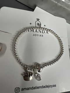 PULSERA DE PLATA CON DIJES - Amanda Joyas
