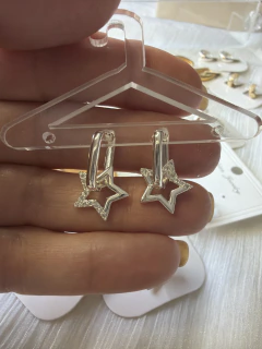 AROS DE ACERO ESTRELLA PLATEADA