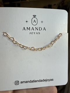 COLLAR CORAZONES DORADOS - comprar online