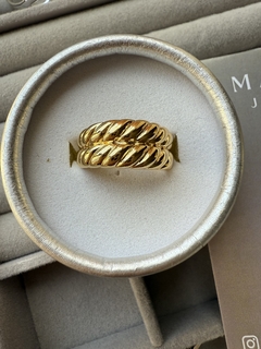 ANILLO DOBLE SOGA DORADO